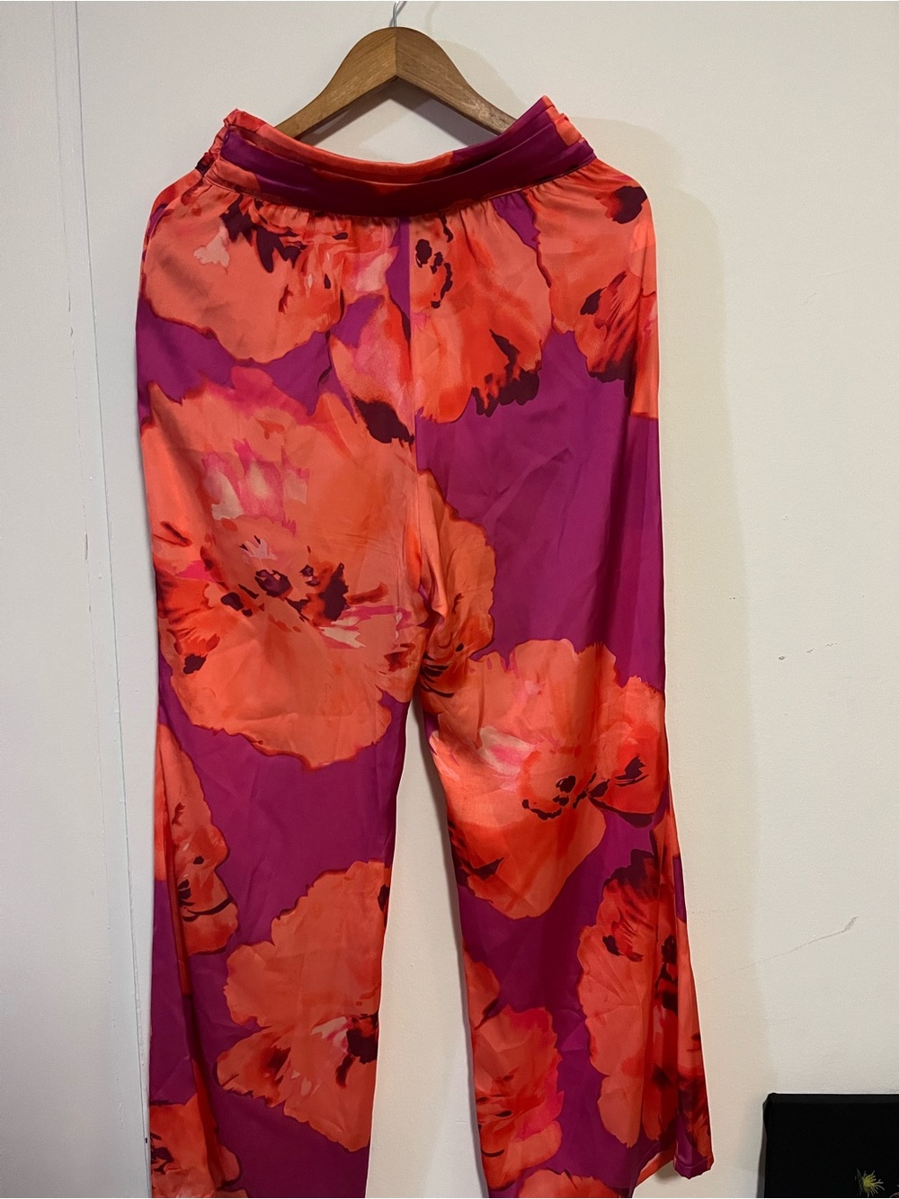 Ramy Brook Bold Floral Wide-Leg Pants in Magenta & Coral